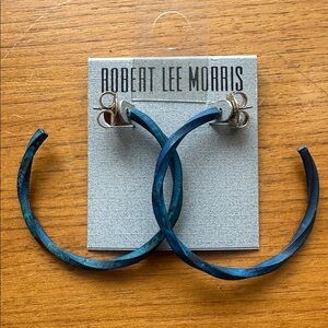 Robert Lee Morris Twisted Blue Hoops